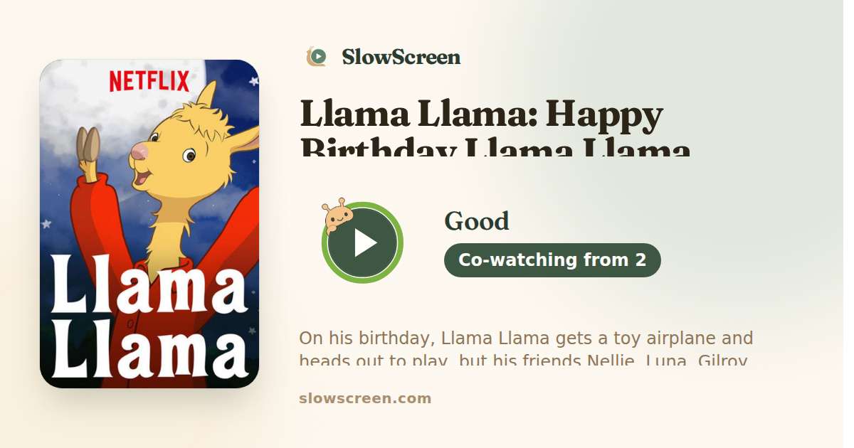 Llama Llama: Happy Birthday Llama Llama | Good, co-watching from age 2