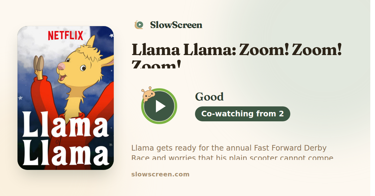 Llama Llama: Zoom! Zoom! Zoom! | Good, co-watching from age 2