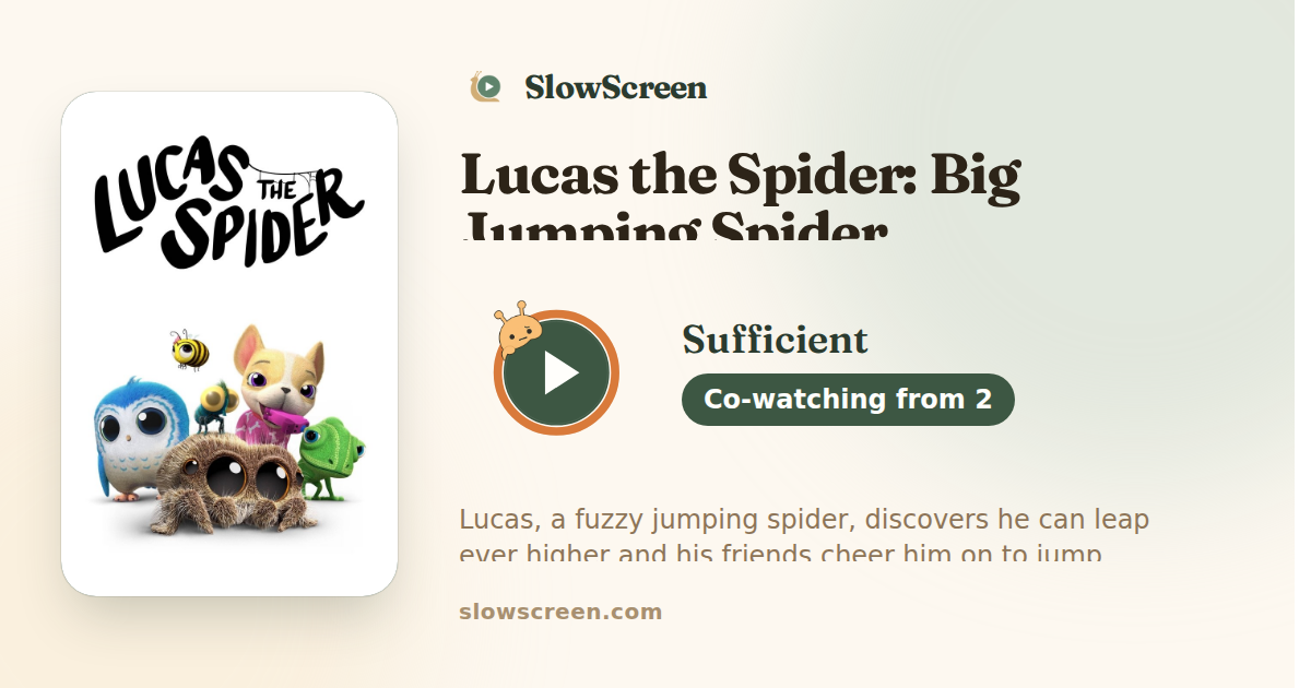 Lucas the Spider: Big Jumping Spider | Sufficient, co-watching from age 2