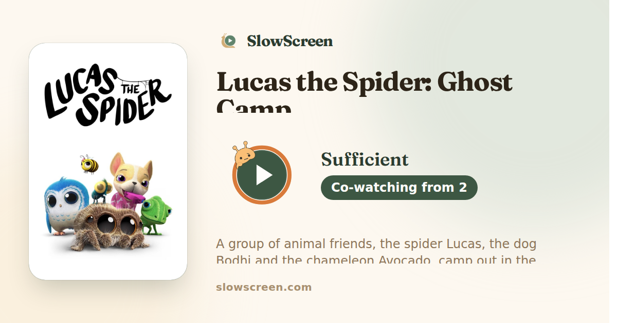 Lucas the Spider: Ghost Camp | Sufficient, co-watching from age 2