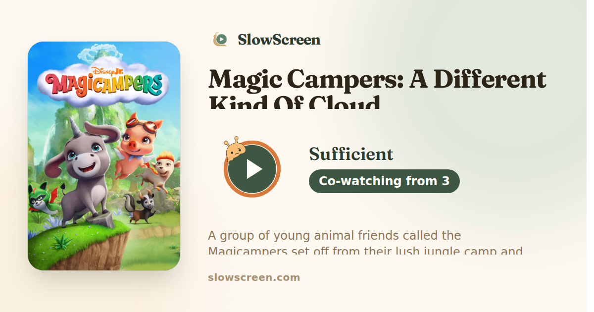 Magic Campers: A Different Kind Of Cloud | Sufficient, co-watching from age 3