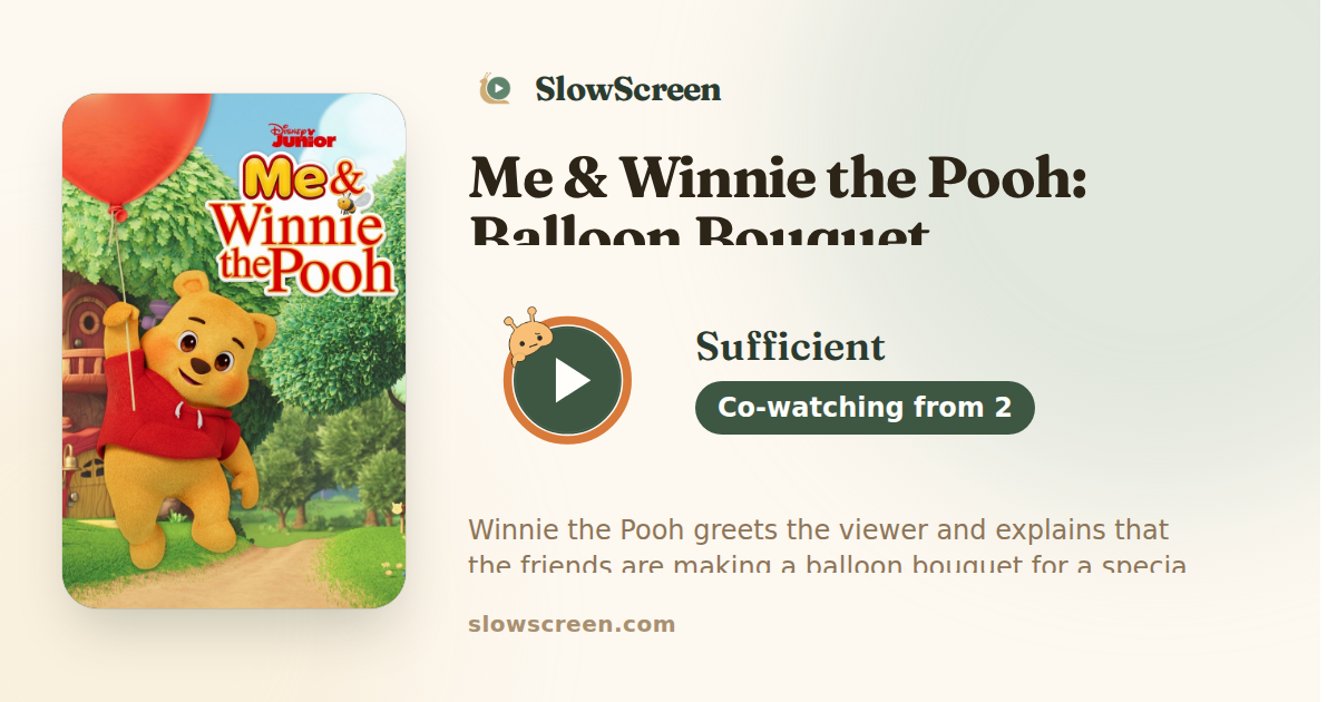 Me & Winnie the Pooh: Balloon Bouquet | Sufficient, co-watching from age 2