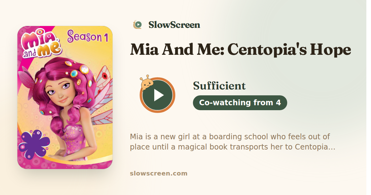 Mia And Me: Centopia's Hope | Sufficient, co-watching from age 4
