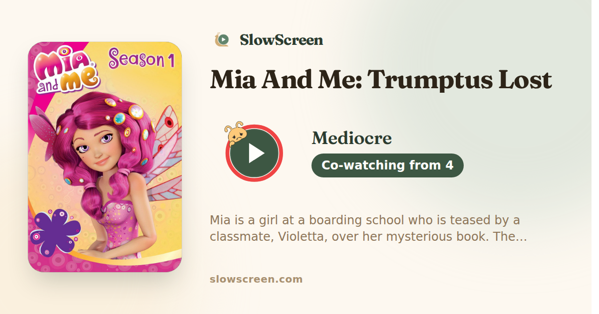 Mia And Me: Trumptus Lost | Mediocre, co-watching from age 4