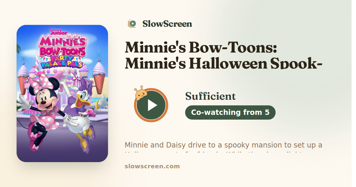 Minnie's Bow-Toons: Minnie's Halloween Spook-Tacular | Sufficient, co-watching from age 5