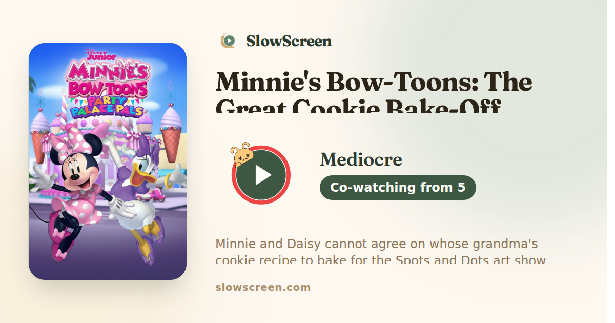 Minnie's Bow-Toons: The Great Cookie Bake-Off | Mediocre, co-watching from age 5
