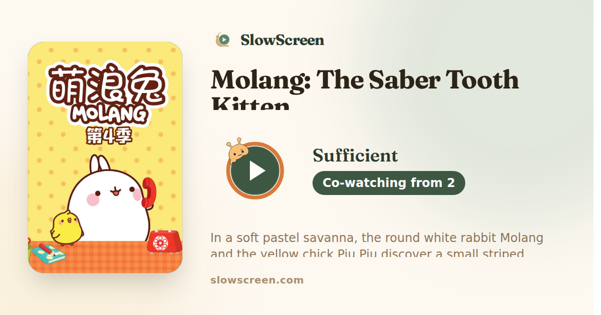 Molang: The Saber Tooth Kitten | Sufficient, co-watching from age 2