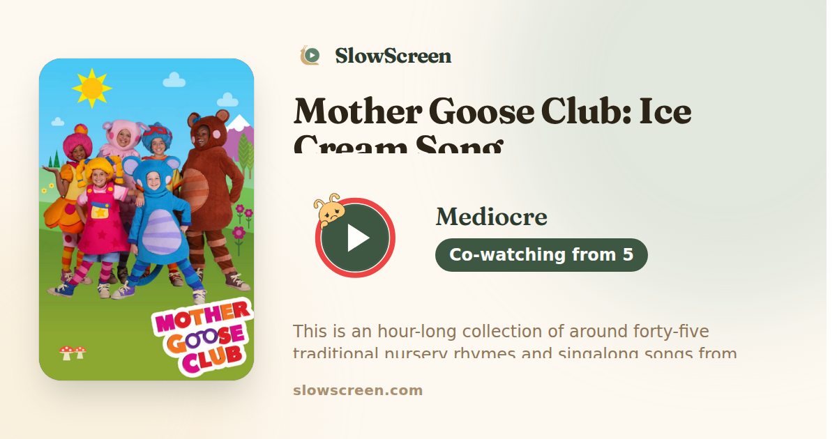 Mother Goose Club: Ice Cream Song | Mediocre, co-watching from age 5
