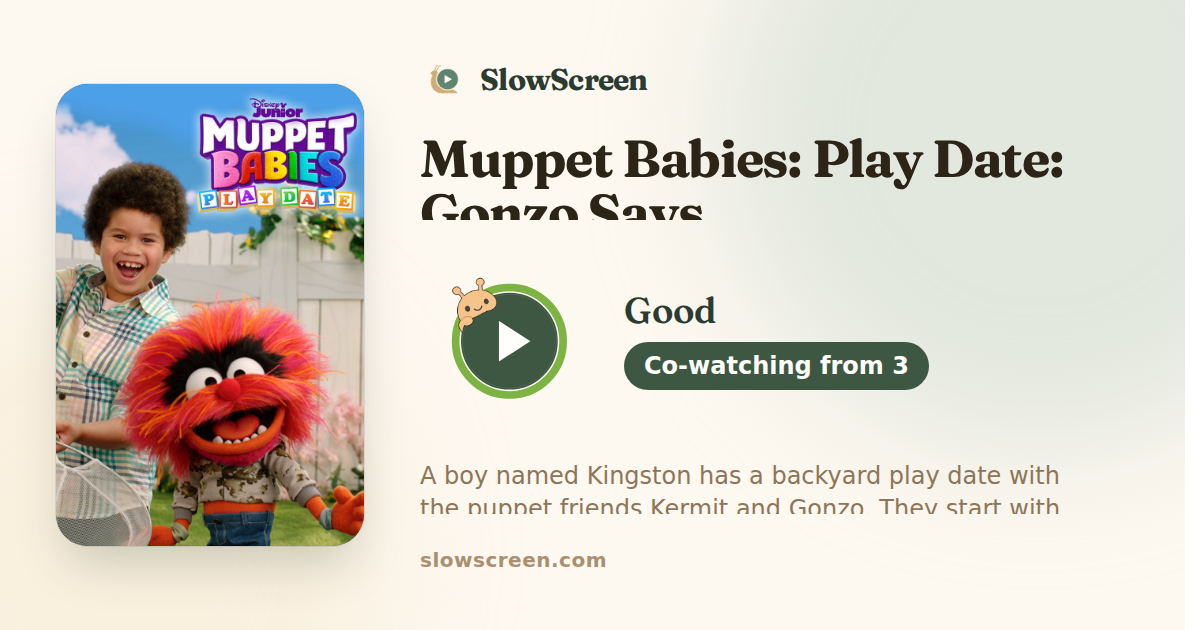 Muppet Babies: Play Date: Gonzo Says | Good, co-watching from age 3