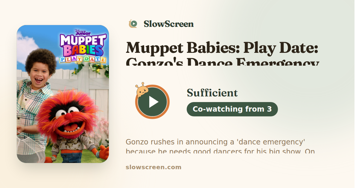 Muppet Babies: Play Date: Gonzo's Dance Emergency | Sufficient, co-watching from age 3