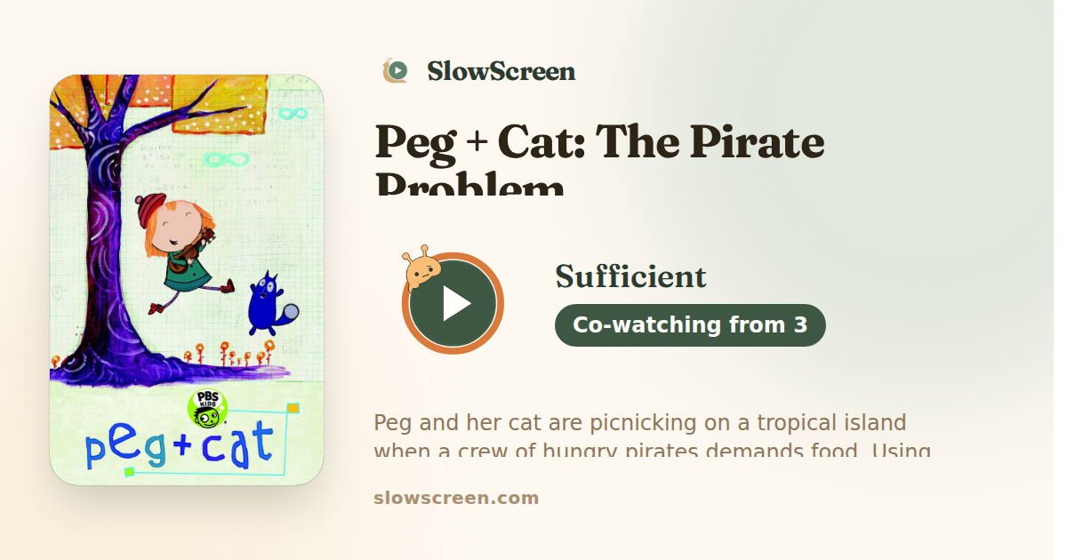 Peg + Cat: The Pirate Problem | Sufficient, co-watching from age 3