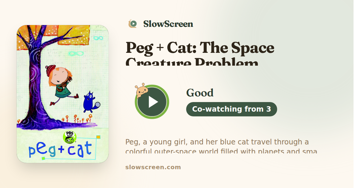 Peg + Cat: The Space Creature Problem | Good, co-watching from age 3