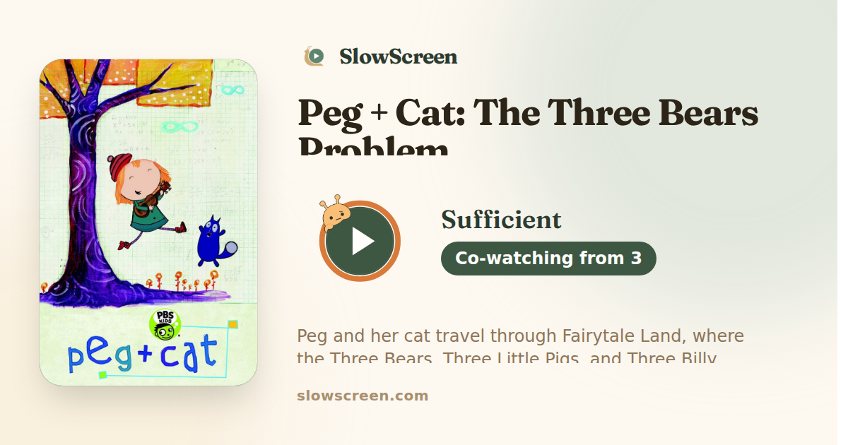 Peg + Cat: The Three Bears Problem | Sufficient, co-watching from age 3