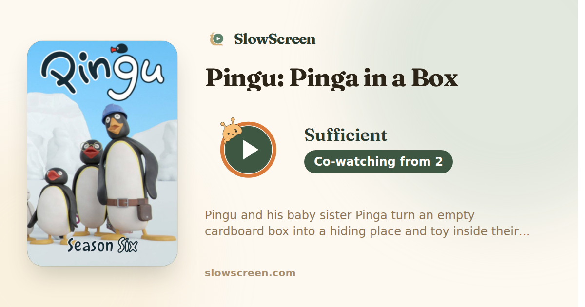 Pingu: Pinga in a Box | Sufficient, co-watching from age 2