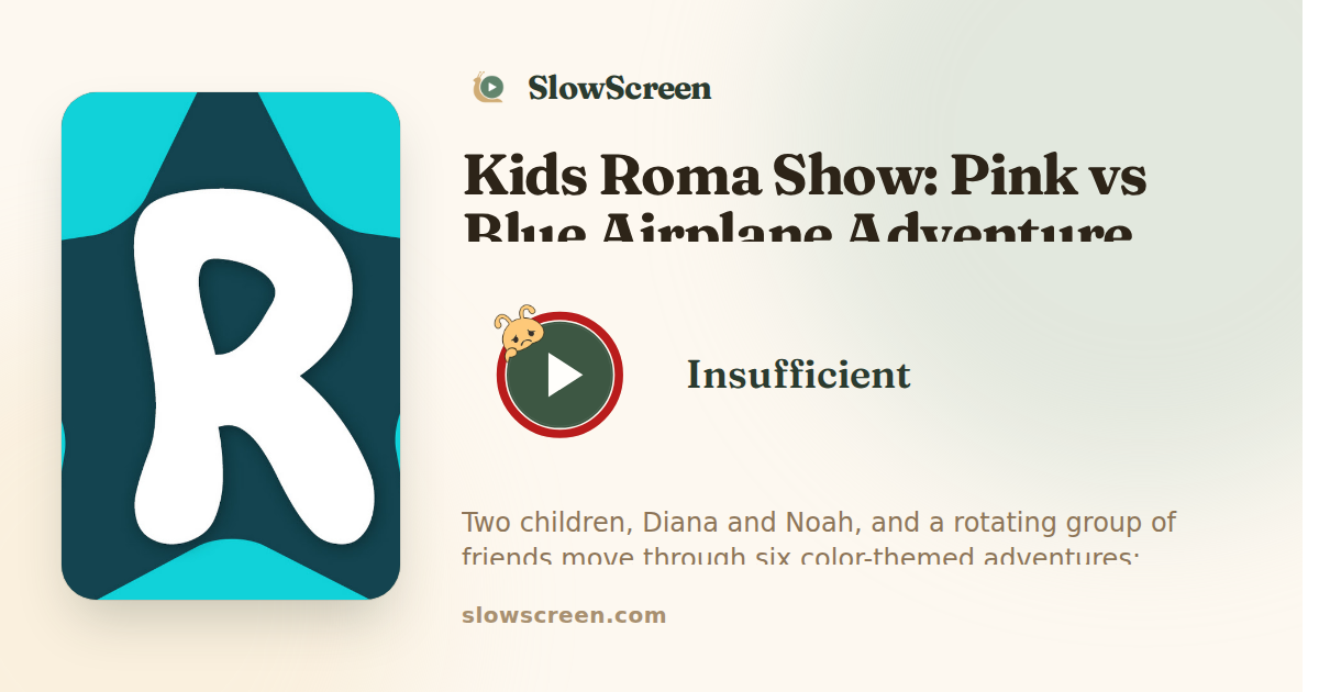 Kids Roma Show: Pink vs Blue Airplane Adventure | Insufficient