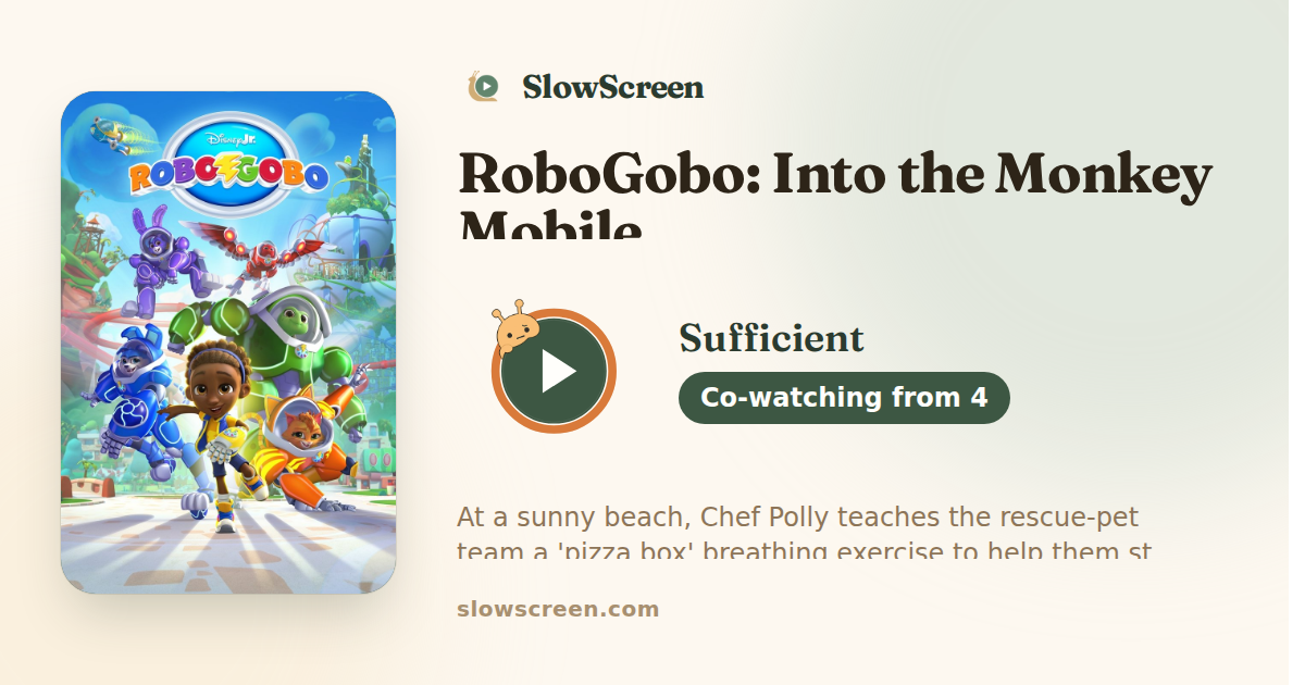 RoboGobo: Into the Monkey Mobile | Sufficient, co-watching from age 4