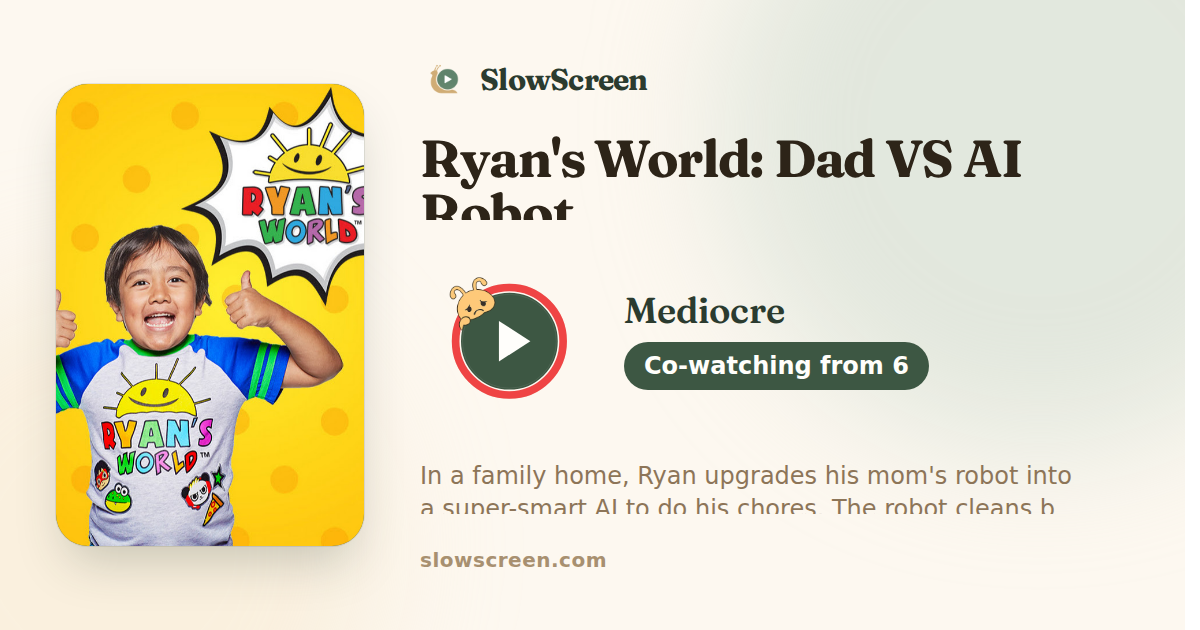 Ryan's World: Dad VS AI Robot | Mediocre, co-watching from age 6