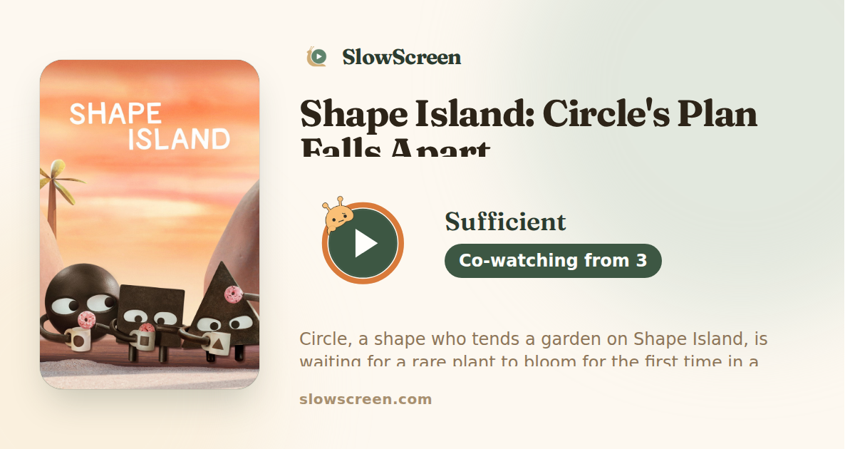 Shape Island: Circle's Plan Falls Apart | Sufficient, co-watching from age 3