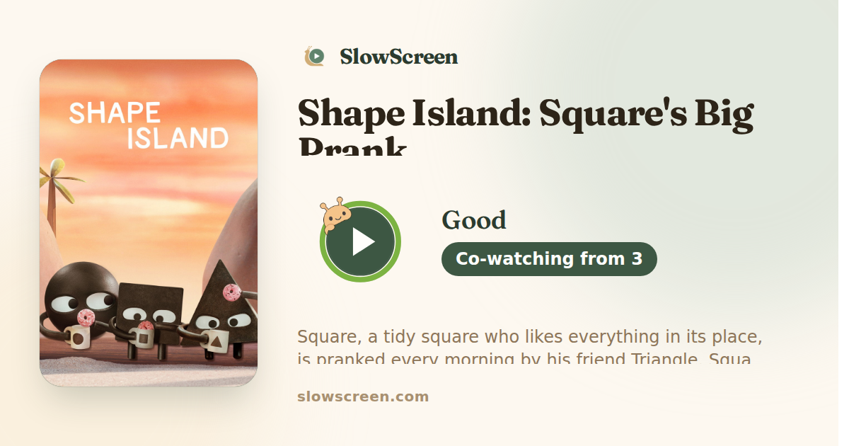 Shape Island: Square's Big Prank | Good, co-watching from age 3