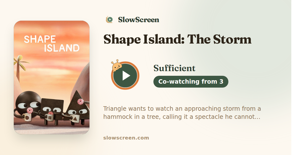 Shape Island: The Storm | Sufficient, co-watching from age 3