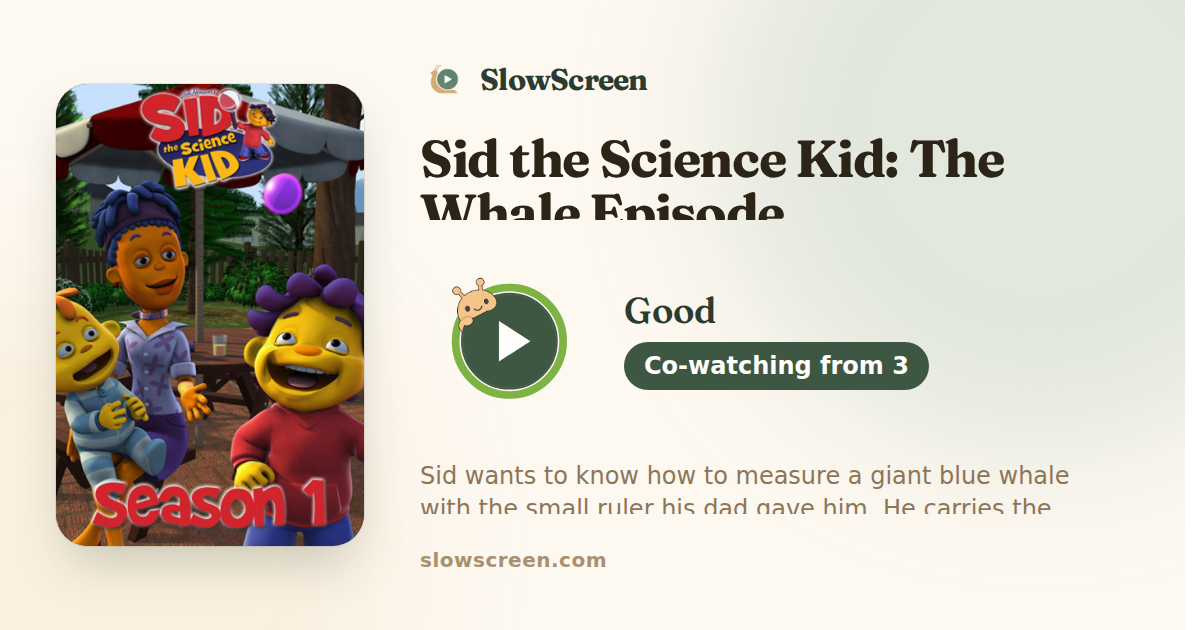 Sid the Science Kid: The Whale Episode | Good, co-watching from age 3