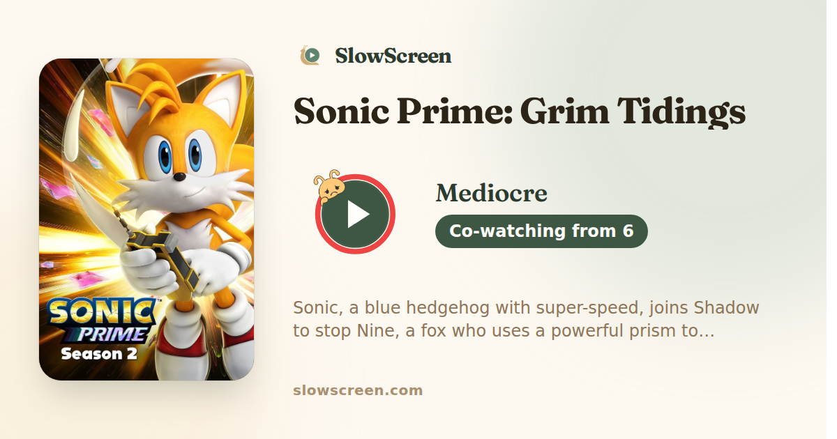 Sonic Prime: Grim Tidings | Mediocre, co-watching from age 6