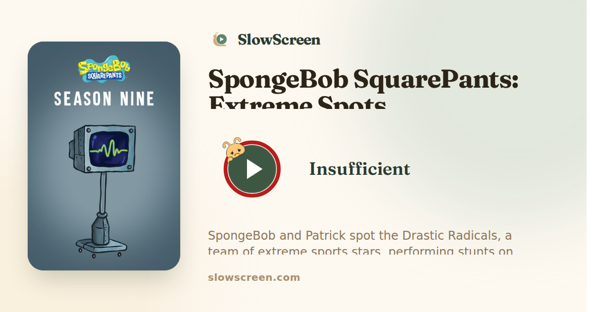 SpongeBob SquarePants: Extreme Spots | Insufficient