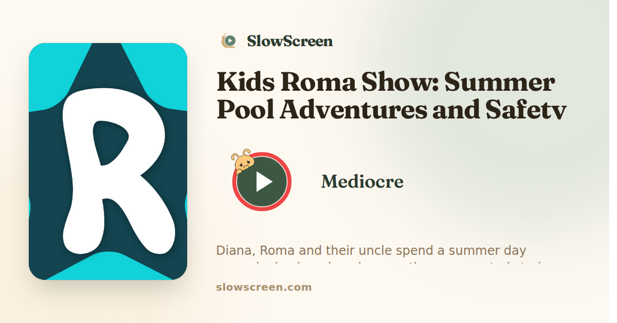 Kids Roma Show: Summer Pool Adventures and Safety Rules | Mediocre