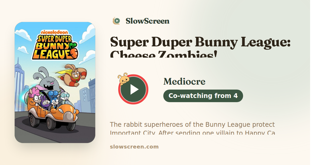 Super Duper Bunny League: Cheese Zombies! | Mediocre, co-watching from age 4