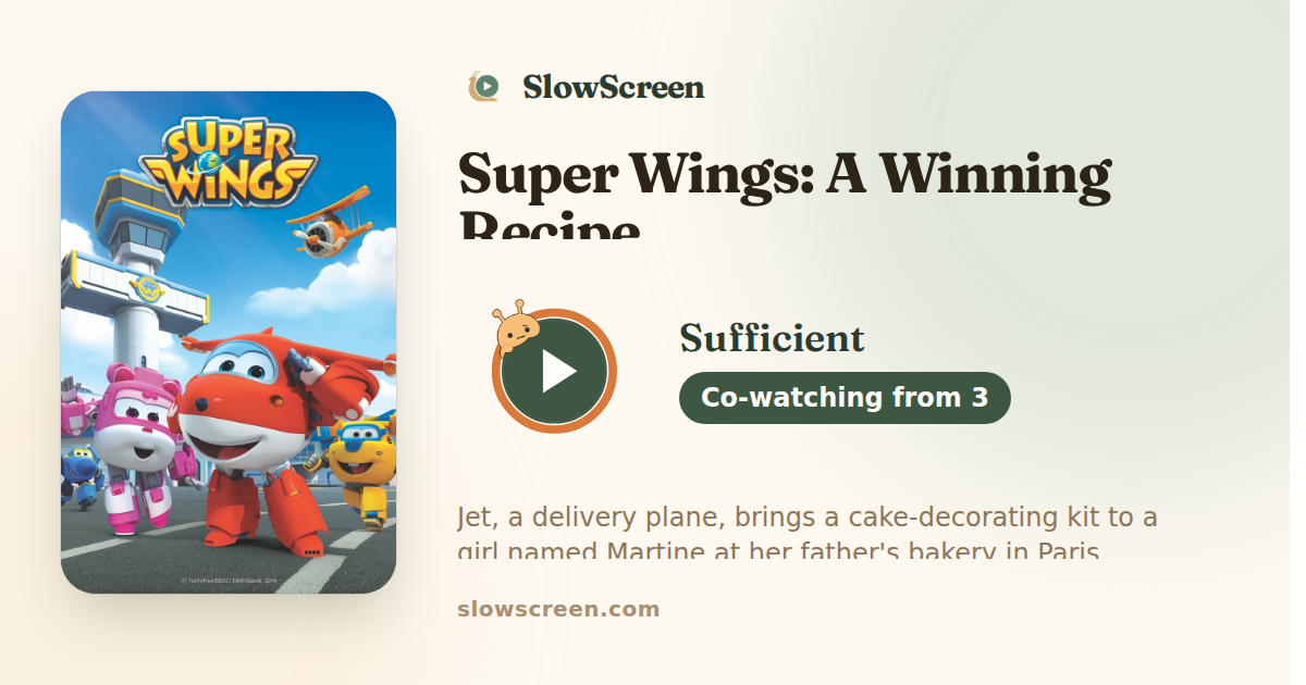 Super Wings: A Winning Recipe | Sufficient, co-watching from age 3