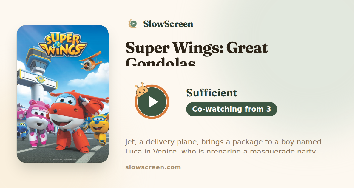 Super Wings: Great Gondolas | Sufficient, co-watching from age 3