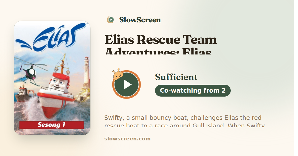 Elias Rescue Team Adventures: Elias | Sufficient, co-watching from age 2