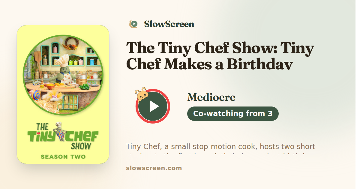 The Tiny Chef Show: Tiny Chef Makes a Birthday Donut Cake | Mediocre, co-watching from age 3