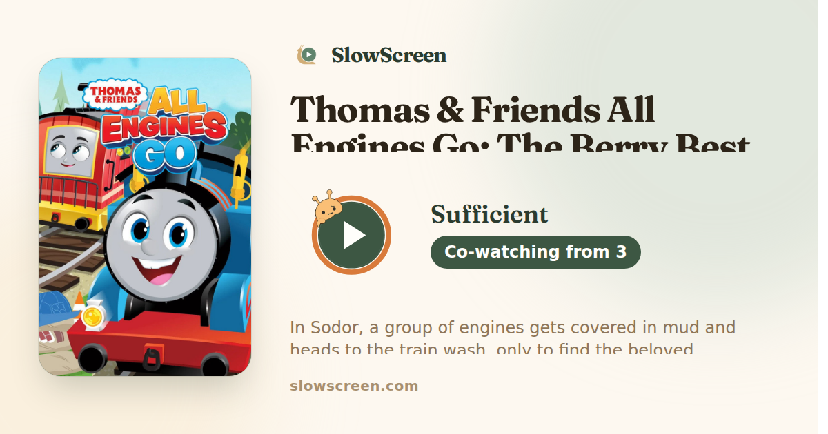 Thomas & Friends All Engines Go: The Berry Best | Sufficient, co-watching from age 3