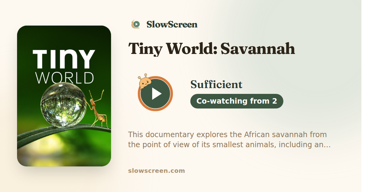 Tiny World: Savannah | Sufficient, co-watching from age 2