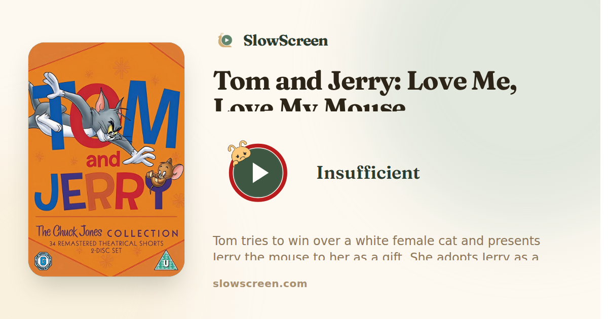 Tom and Jerry: Love Me, Love My Mouse | Insufficient