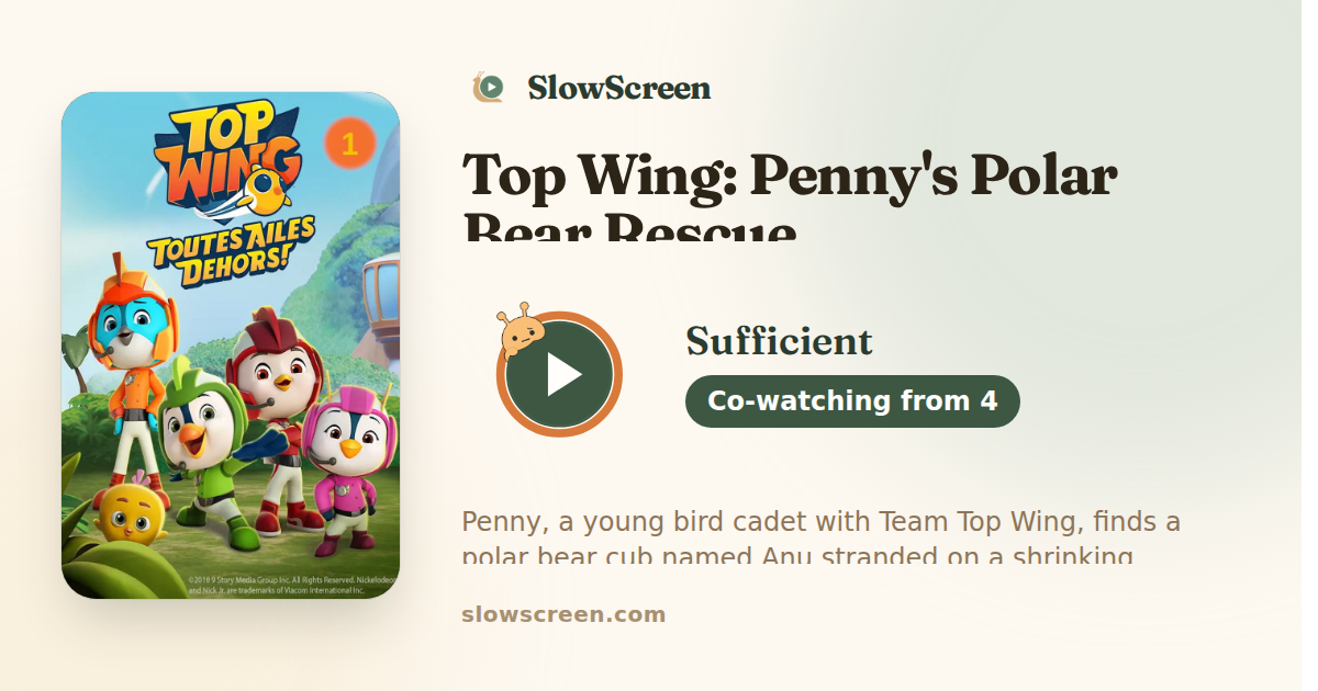 Top Wing: Penny's Polar Bear Rescue | Sufficient, co-watching from age 4