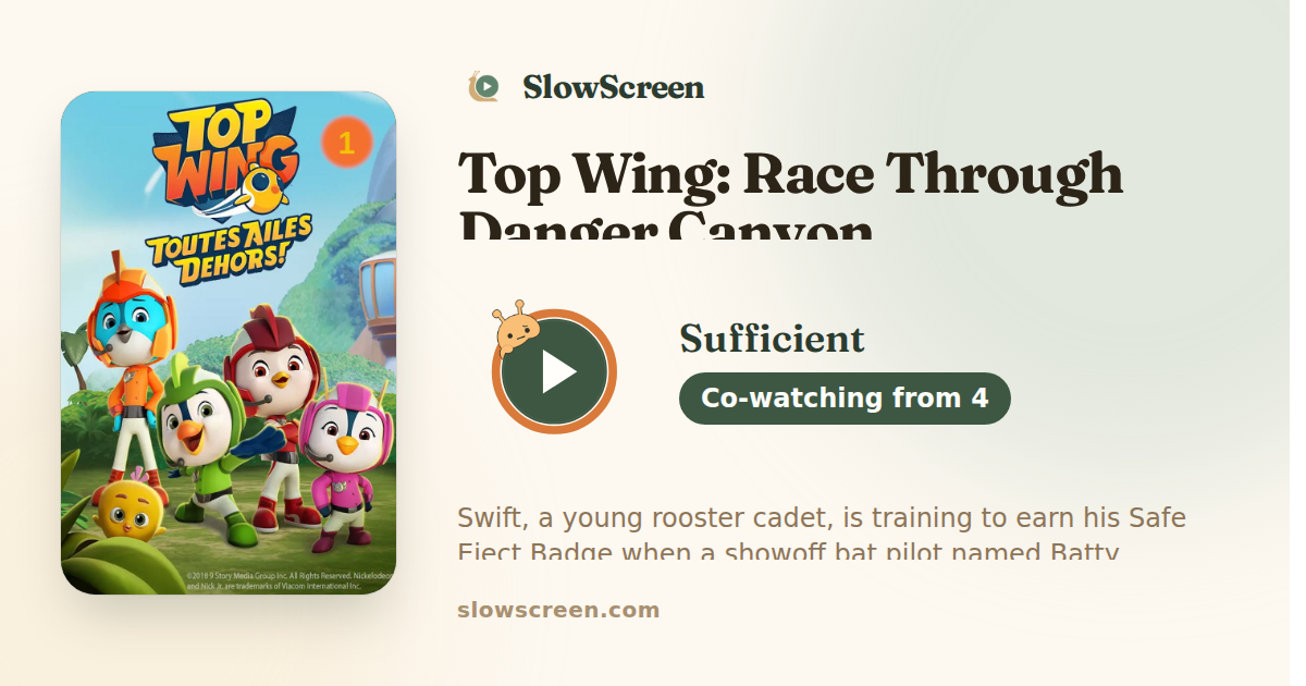 Top Wing: Race Through Danger Canyon | Sufficient, co-watching from age 4
