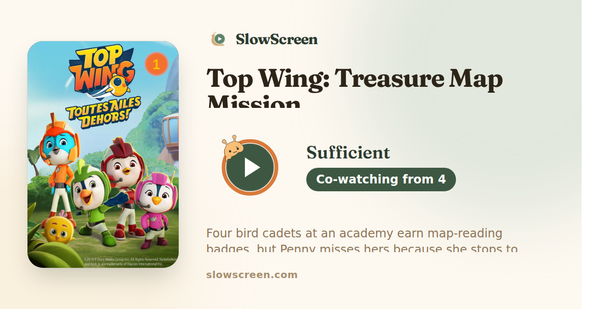 Top Wing: Treasure Map Mission | Sufficient, co-watching from age 4
