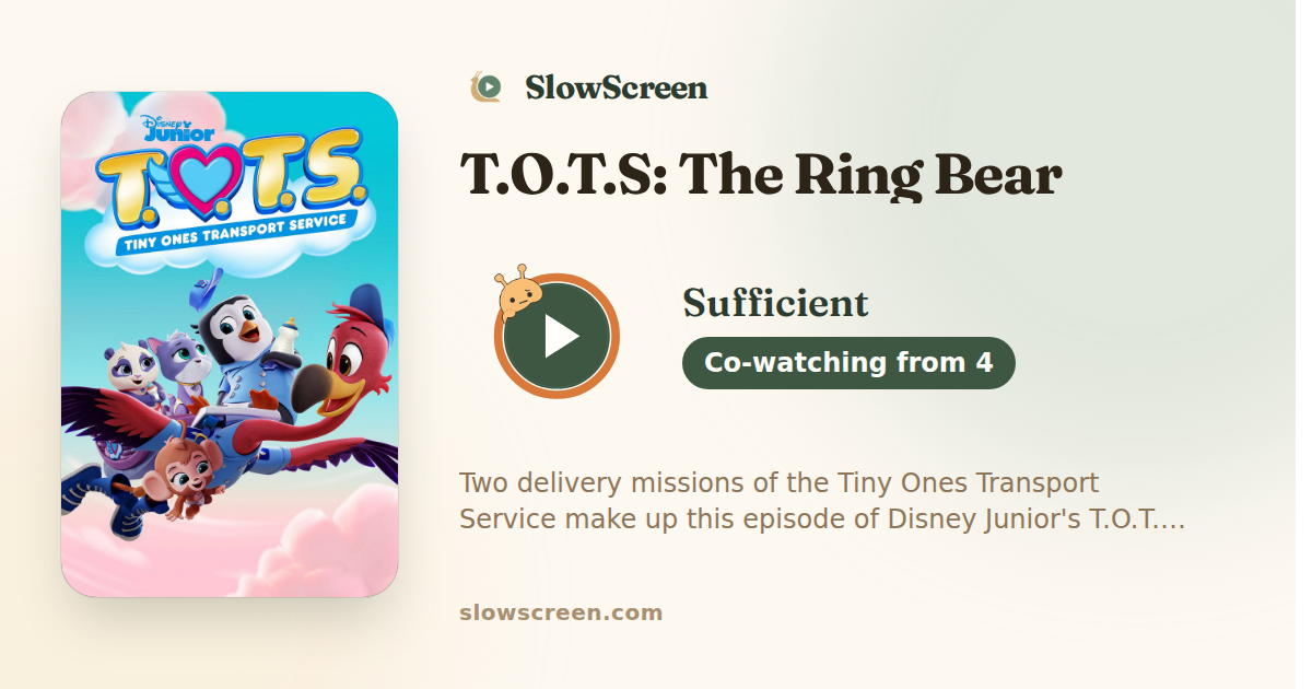 T.O.T.S: The Ring Bear | Sufficient, co-watching from age 4