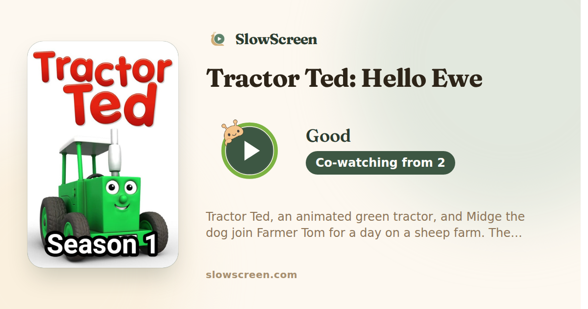 Tractor Ted: Hello Ewe | Good, co-watching from age 2