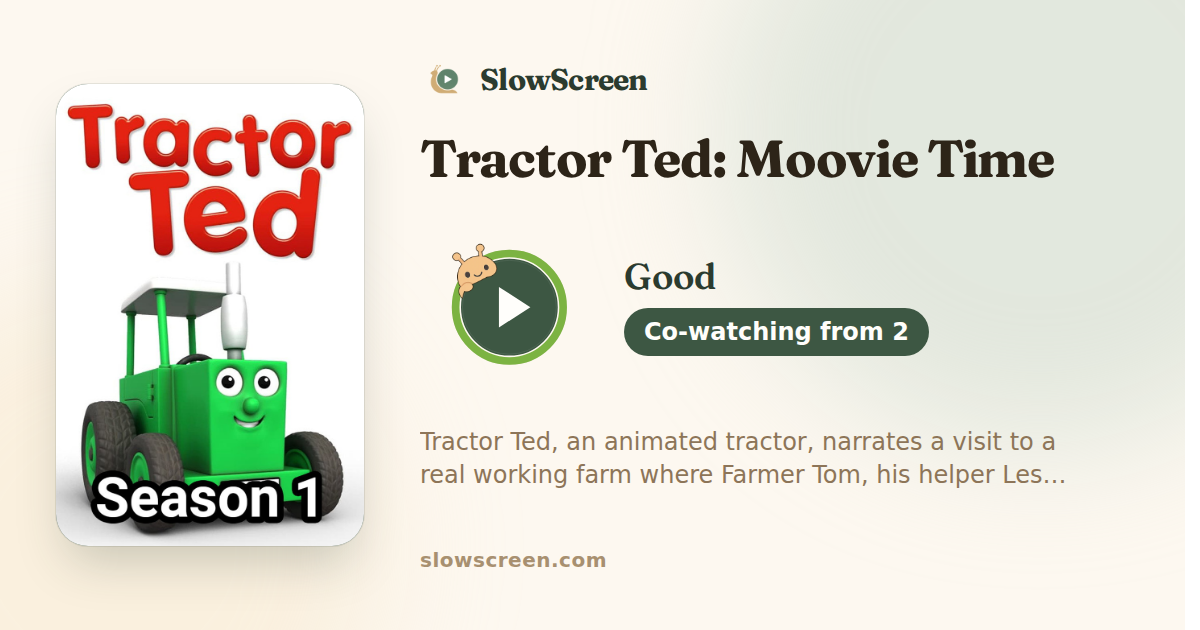 Tractor Ted: Moovie Time | Good, co-watching from age 2