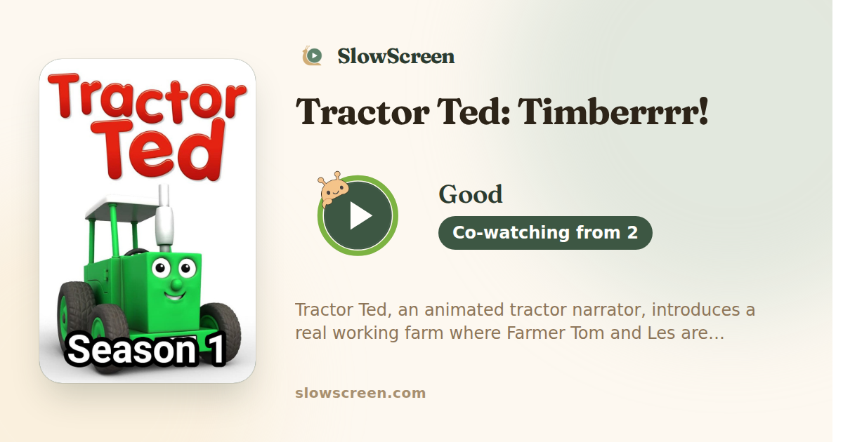 Tractor Ted: Timberrrr! | Good, co-watching from age 2