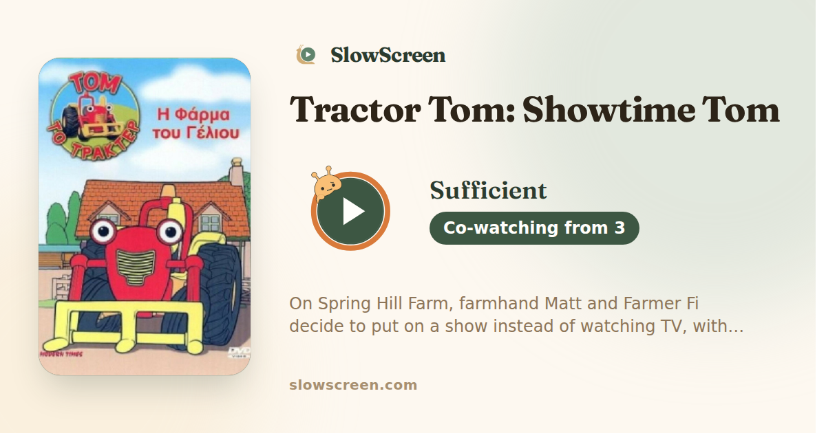 Tractor Tom: Showtime Tom | Sufficient, co-watching from age 3