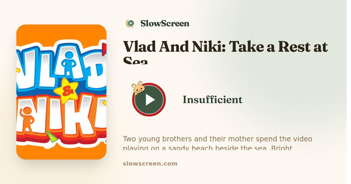 Vlad And Niki: Take a Rest at Sea | Insufficient