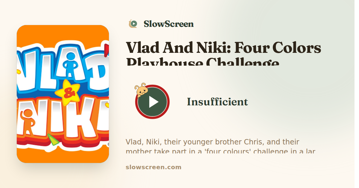 Vlad And Niki: Four Colors Playhouse Challenge | Insufficient