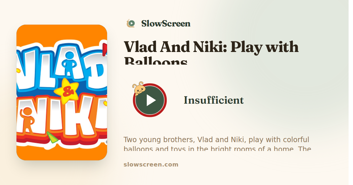 Vlad And Niki: Play with Balloons | Insufficient