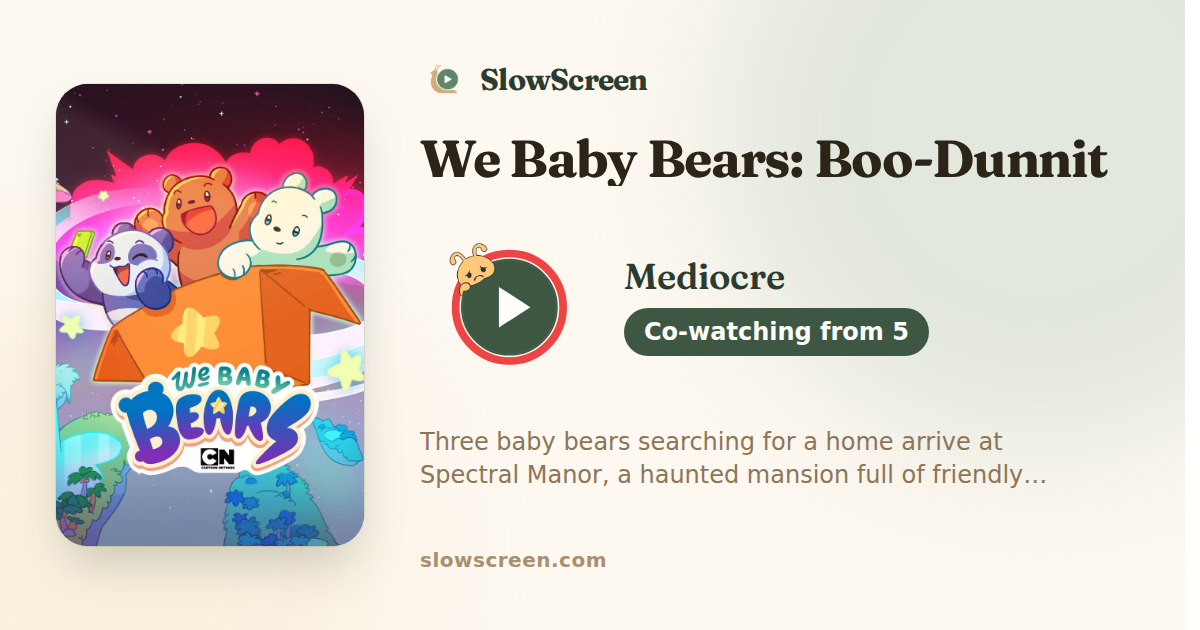 We Baby Bears: Boo-Dunnit | Mediocre, co-watching from age 5