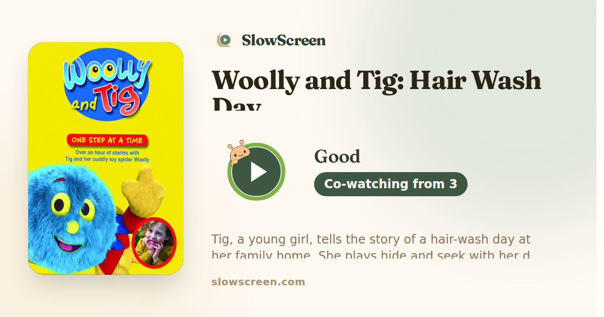 Woolly and Tig: Hair Wash Day | Good, co-watching from age 3