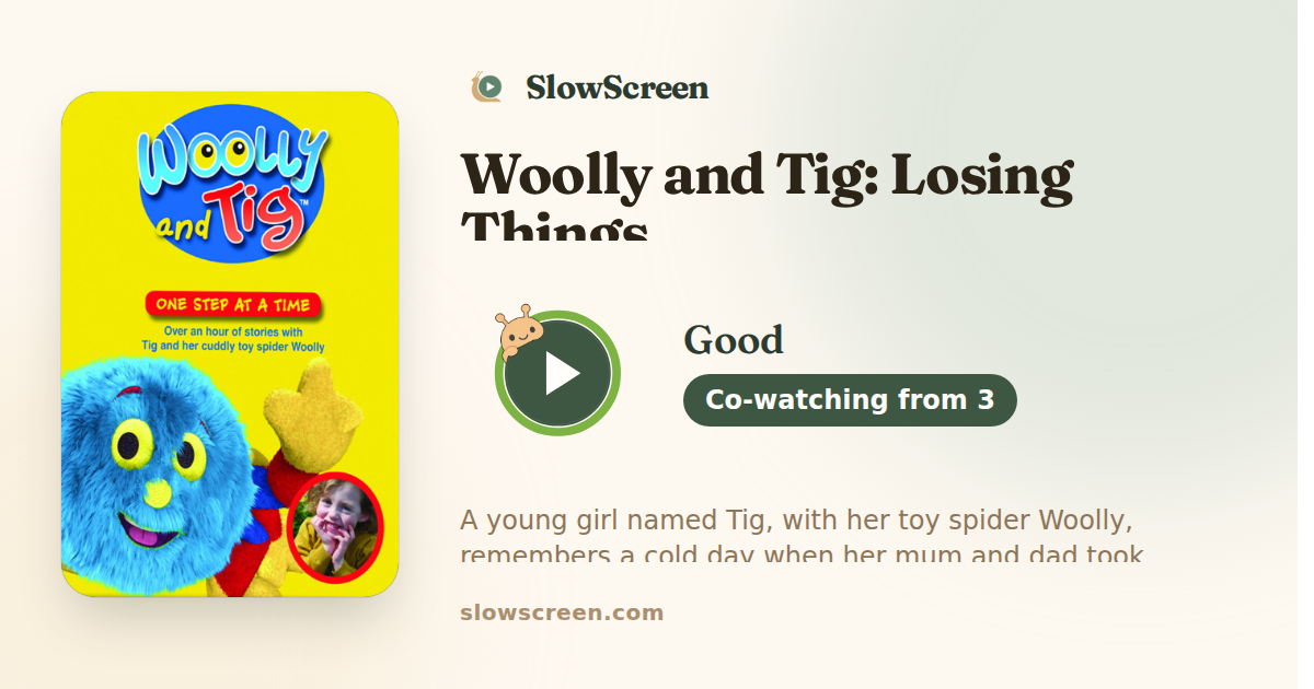 Woolly and Tig: Losing Things | Good, co-watching from age 3